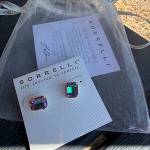 Sorrelli Gold and Green-Purple Crystal Earrings